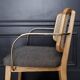 Light wood caning chair armrests red Edition caviar fabric