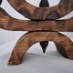 Pair of Brutalist Wooden Candle Holders
