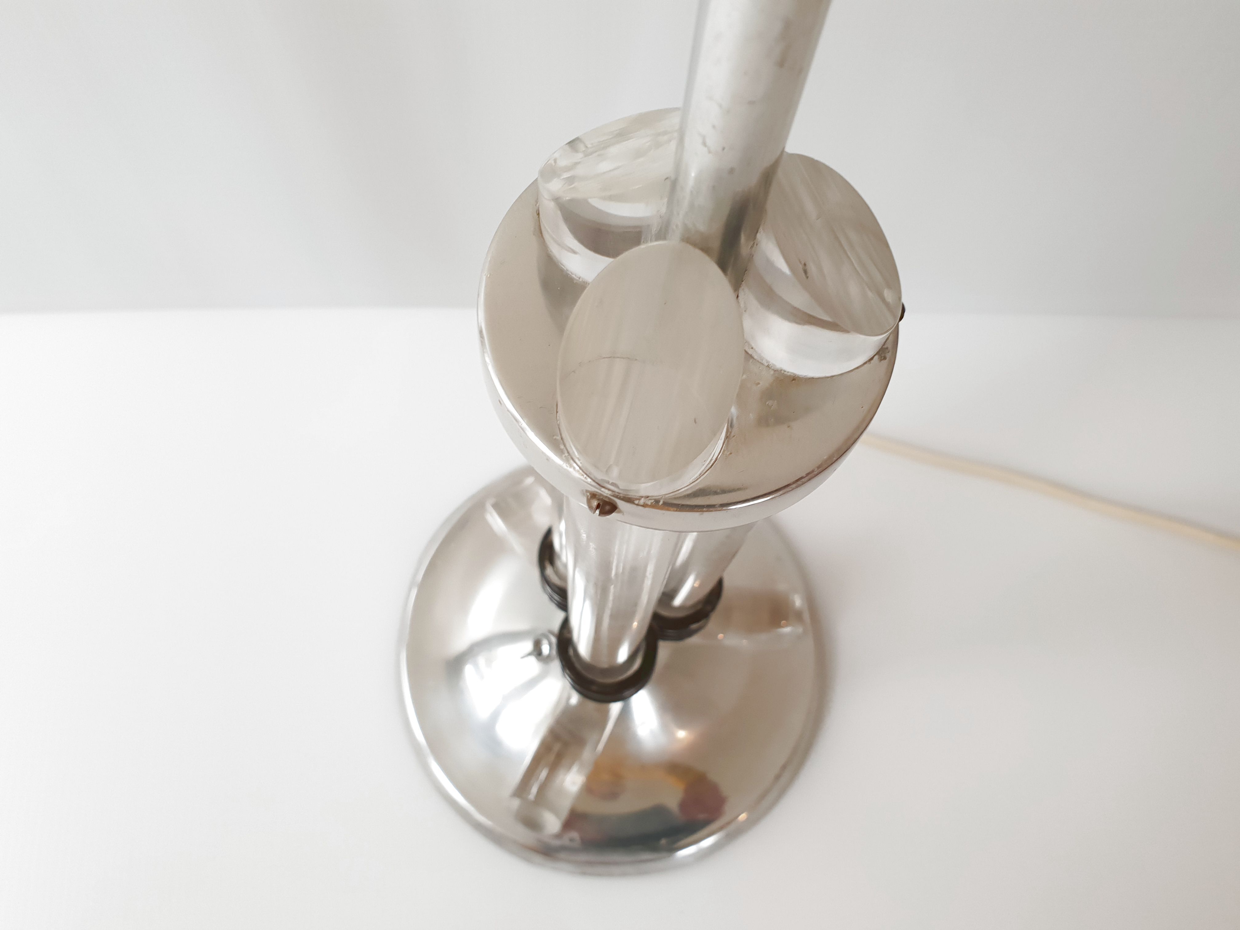 Steel art deco lamp foot - Plexiglas