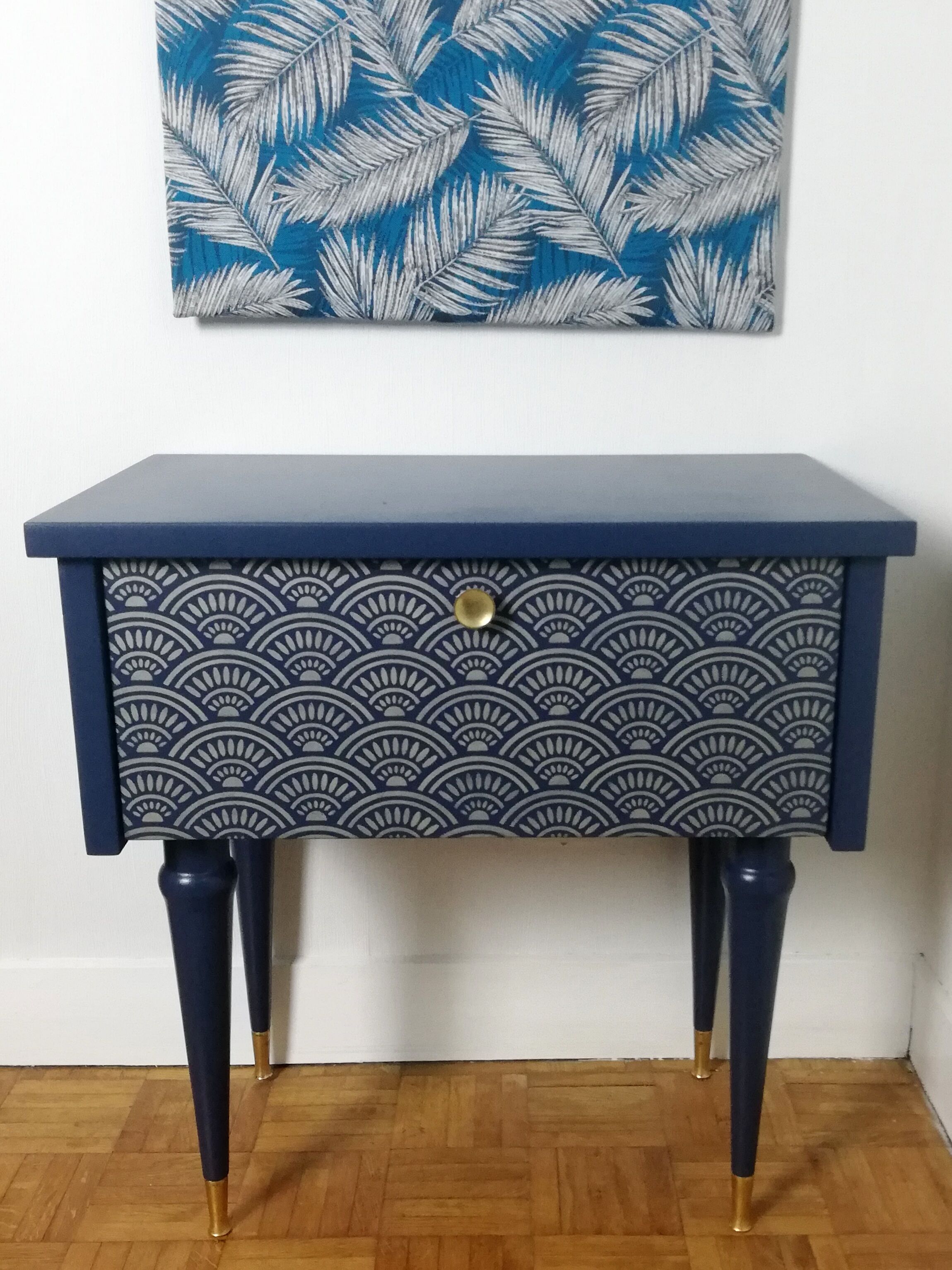 Bedside 60s blue night