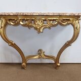 Wall Console in Golden Wood, Louis XV style – Mid 20th century