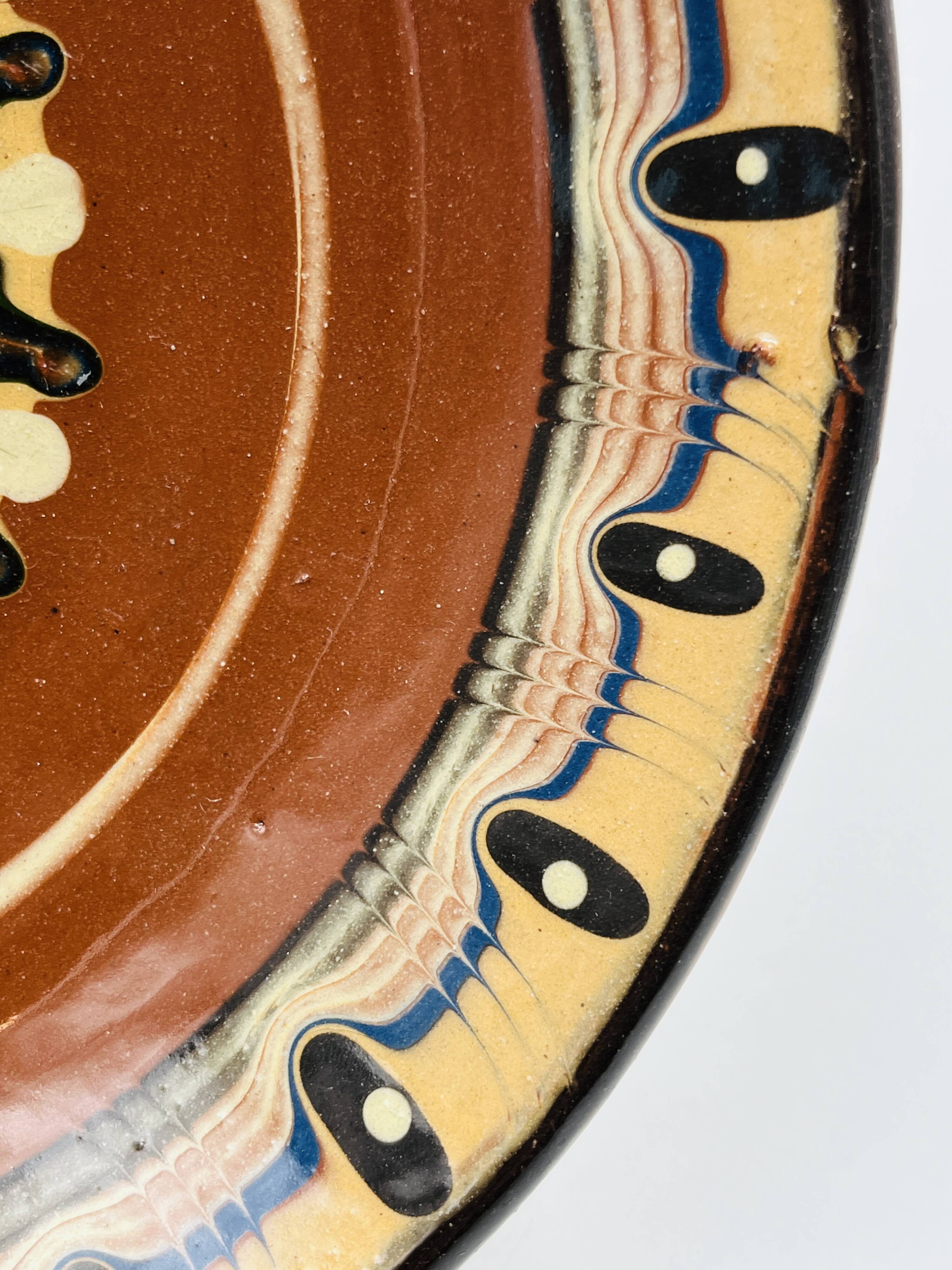 Ceramic footed bowl from Troyan, Bulgaria.