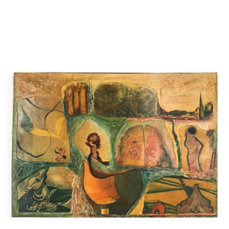 O.EFFEN, active 20th century. The Nets of Destiny, 1973. Mixed media.