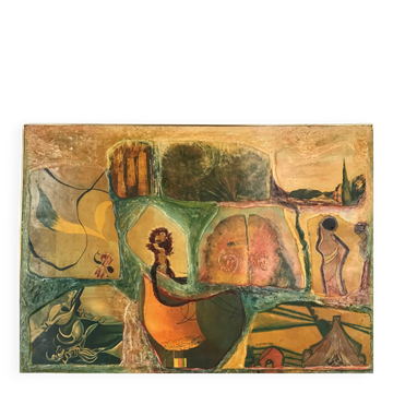 O.EFFEN, active 20th century. The Nets of Destiny, 1973. Mixed media.