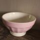 Small pink ribbed footed bowl Digoin Sarreguemines