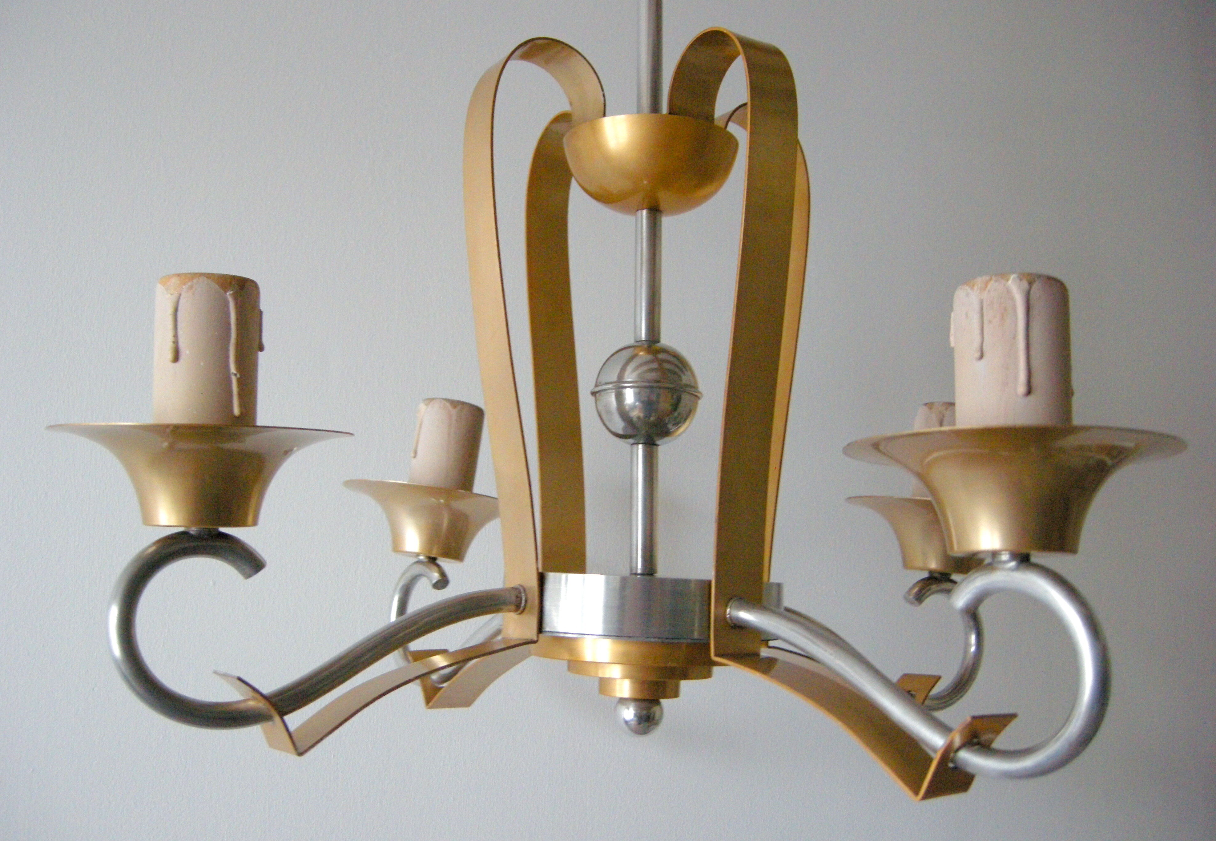 Vintage chandelier 1950 aluminum