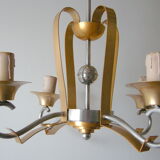 Vintage chandelier 1950 aluminum