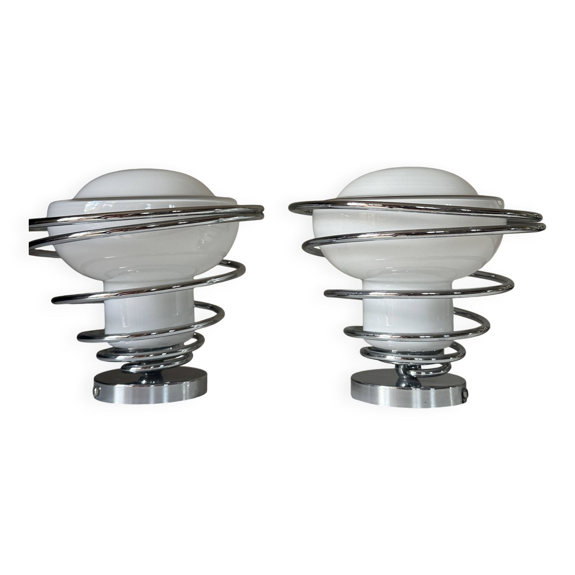 Pair of space age wall lights by Delmas from the 70s