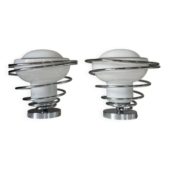 Pair of space age wall lights by Delmas from the 70s