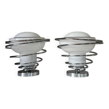 Paire appliques space âge design Delmas années 70