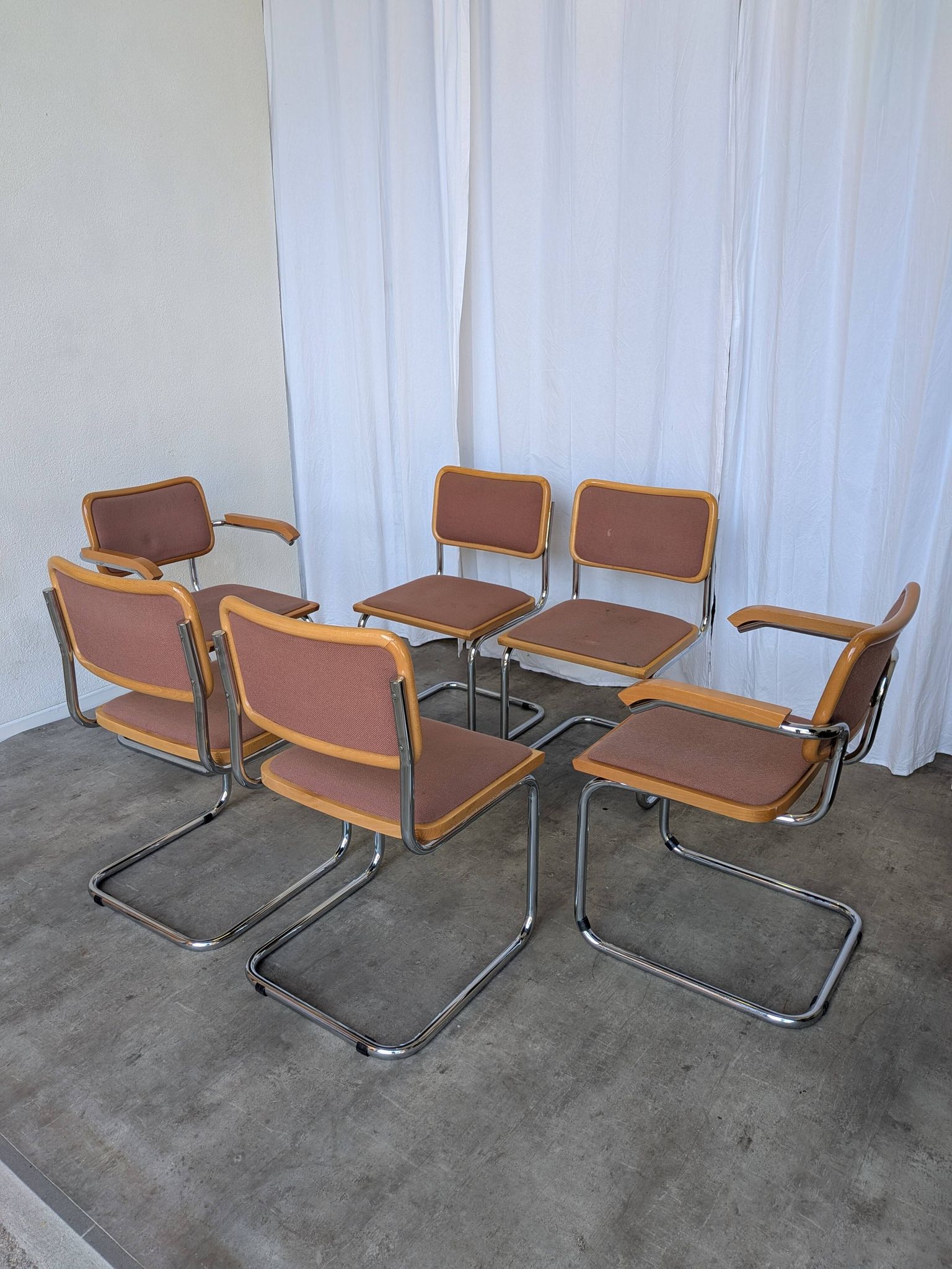 Set of 6 Vintage Cesca Chair by Bene Austria 1970s / Mid Century Chrome Din