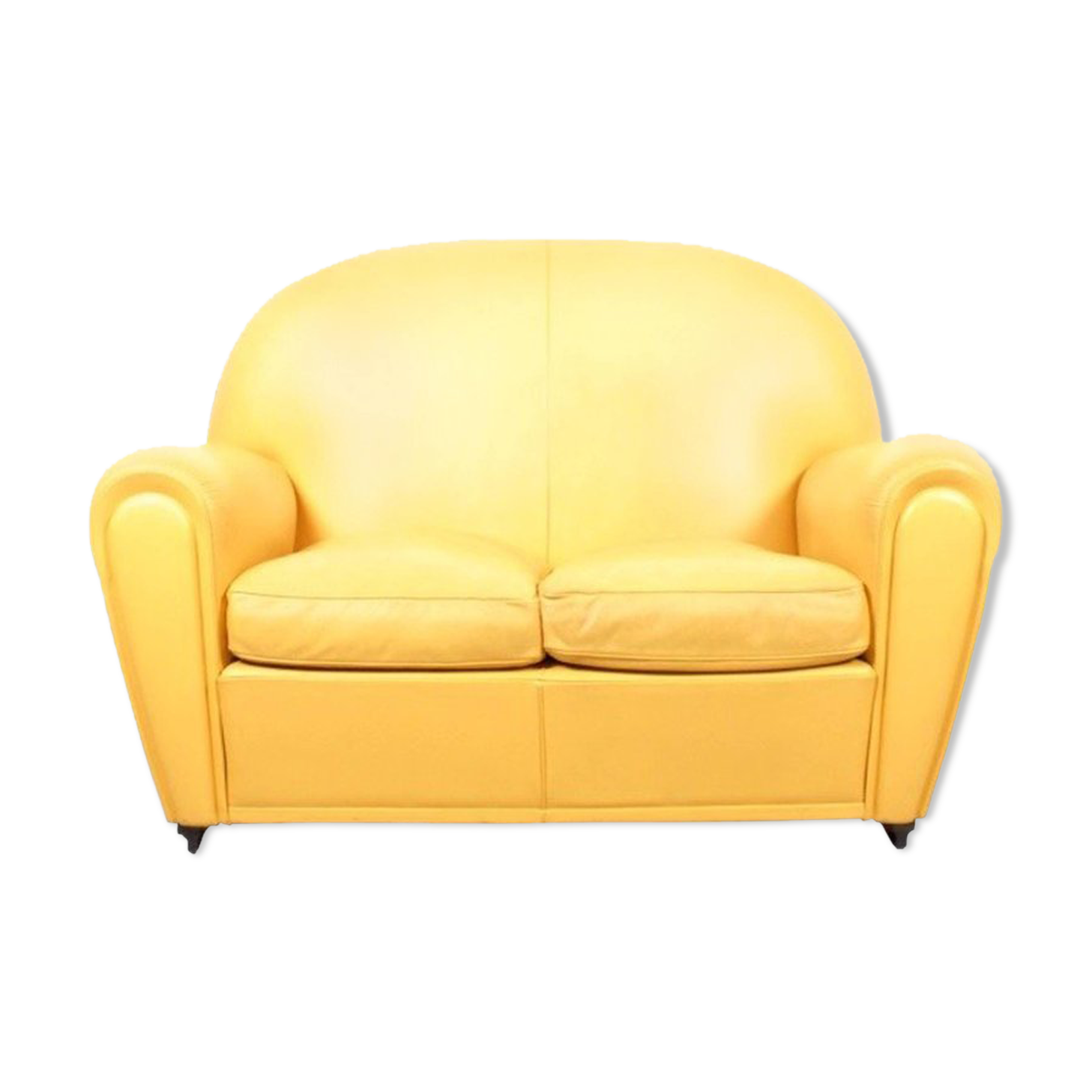 Poltrona Frau vanity fair beautiful yellow leather sofa