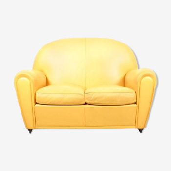 Poltrona Frau vanity fair beautiful yellow leather sofa