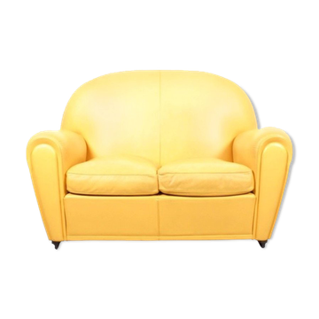 Poltrona Frau vanity fair beautiful yellow leather sofa