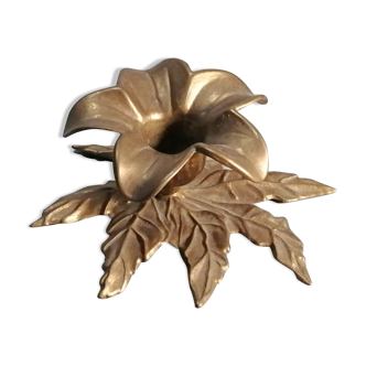 Bougeoir en laiton fleur vintage