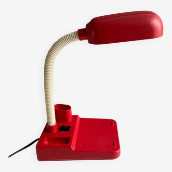 Vintage red articulated desk lamp Italy