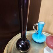 Lot de 3  vases soliflores en verre style mid century modern