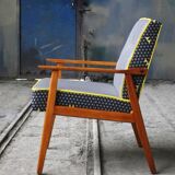 Fauteuil vintage triangles jaunes