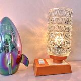 vintage Mid Century Massive 1970 lamps diamond point globes