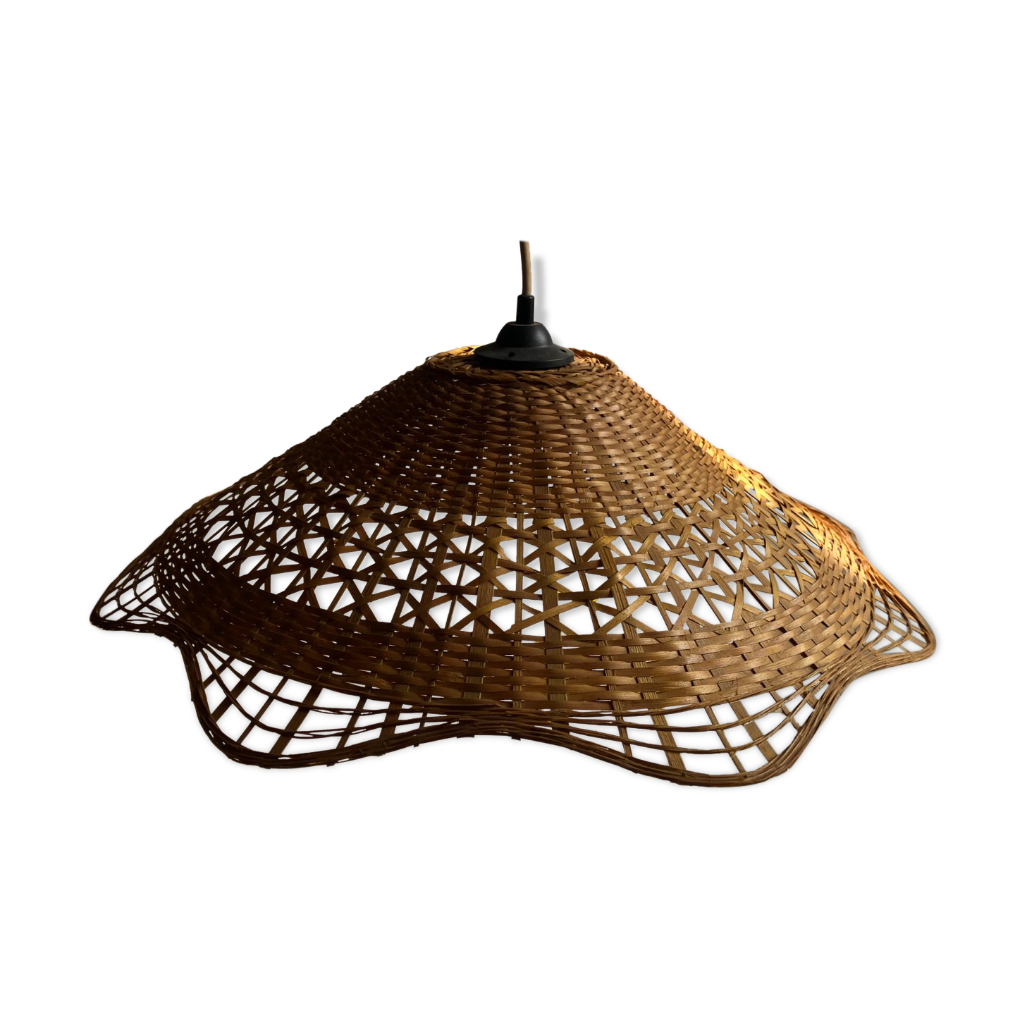 Vintage rattan and wicker pendant light