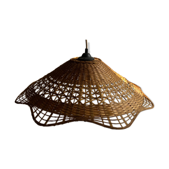 Vintage rattan and wicker pendant light