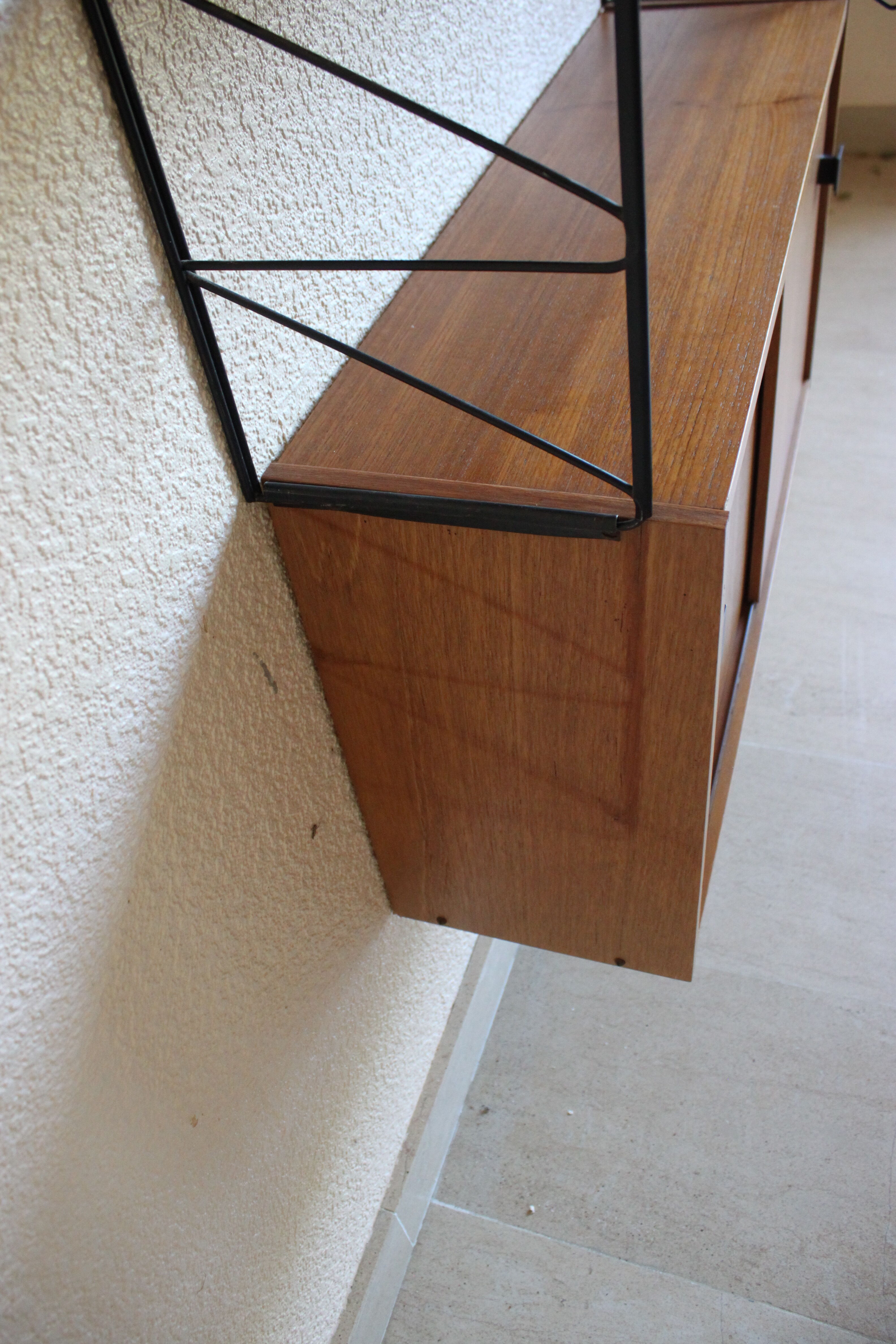 Wall shelves string, caisson and door reviews teak 1960