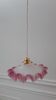 Serrated pendant lamp in pink glass 50s-60s