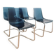 Lot de 4 chaises Tobias en plexi bleu