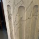 Column in solid white marble veined with grey, decorated with vertical fluting, 110 cm.