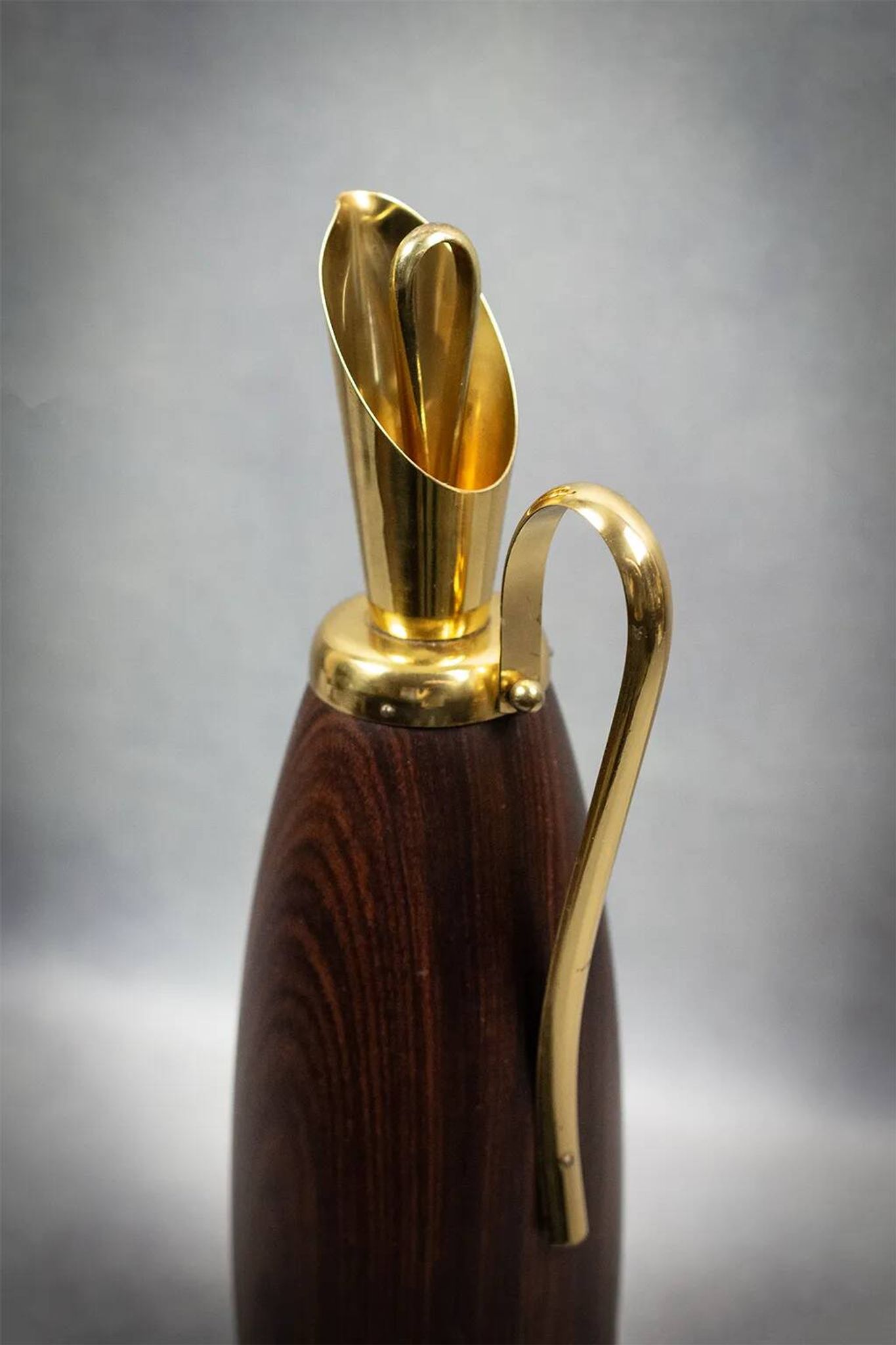 Aldo Tura - Vintage wood and brass pitcher - Italy, circa 1950