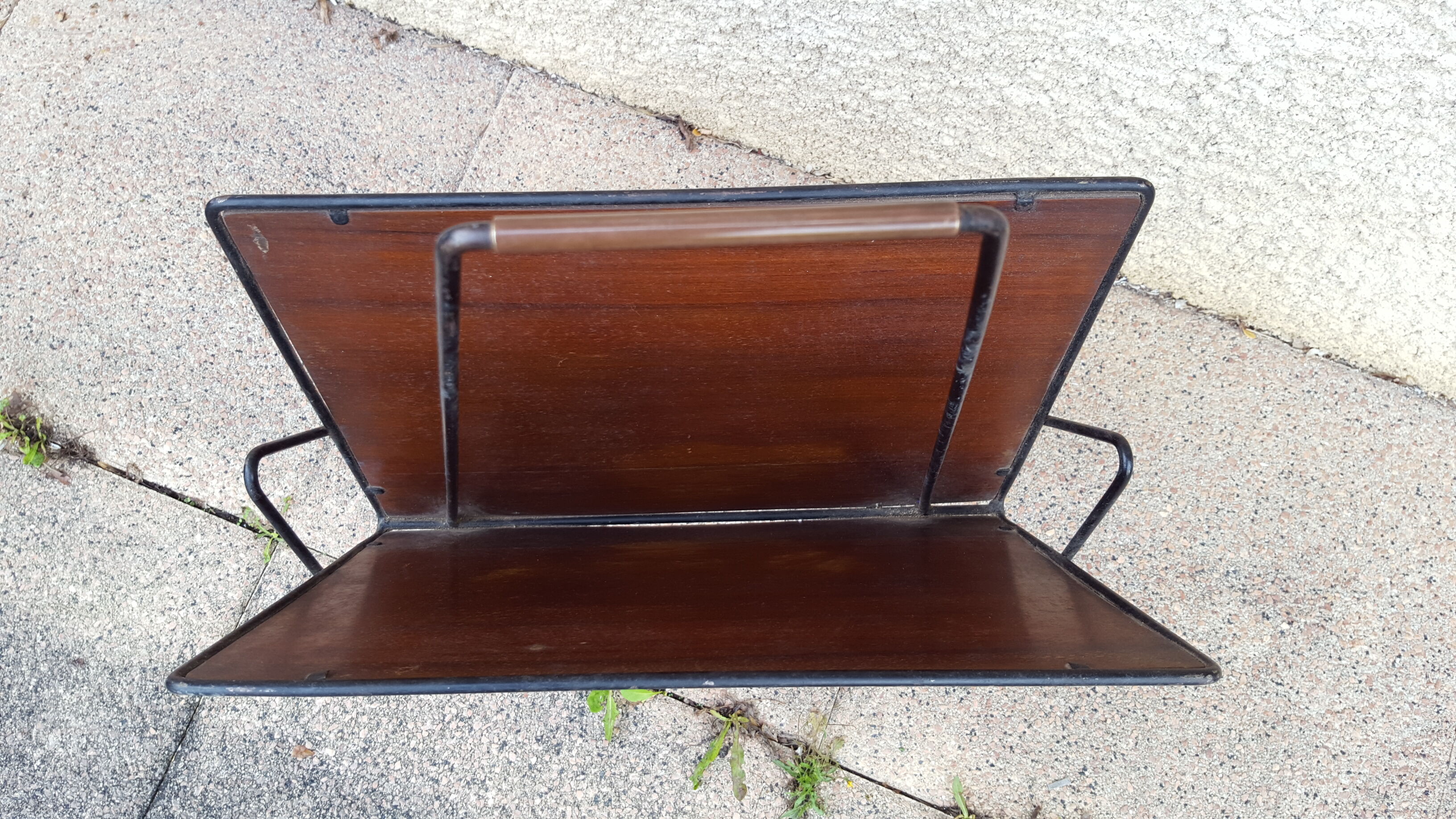 1960s wood/metal magazine holder