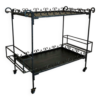 Metal trolley on wheels