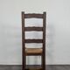 Série de 4 chaises rustiques en chêne assises paillées