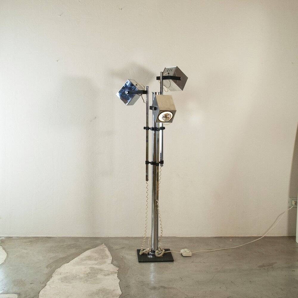 Adjustable Space Age floor lamp in metal, Italy, 1970s