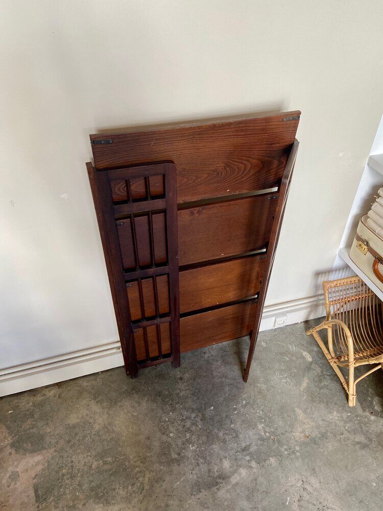 Dark wood folding bookcase 4 shelves
