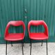 Paire de fauteuils Skaï rouge 1970