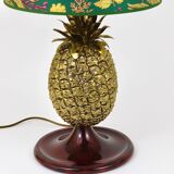 Hollywood Regency pineapple table lamp in brass by Mauro Manetti, Italy, 1970s.