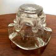 Vintage, empty glass pocket mortar from Biot around 1970.