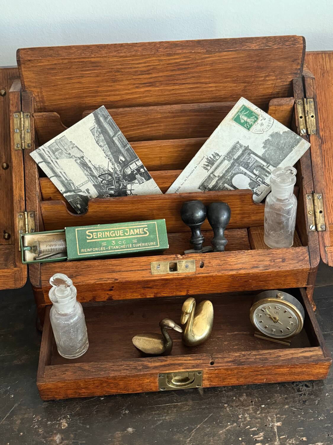 Small wooden mail storage unit