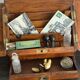 Small wooden mail storage unit