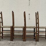 Two-tone straw chairs 1950