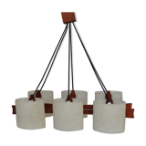 Teak and granita chandelier