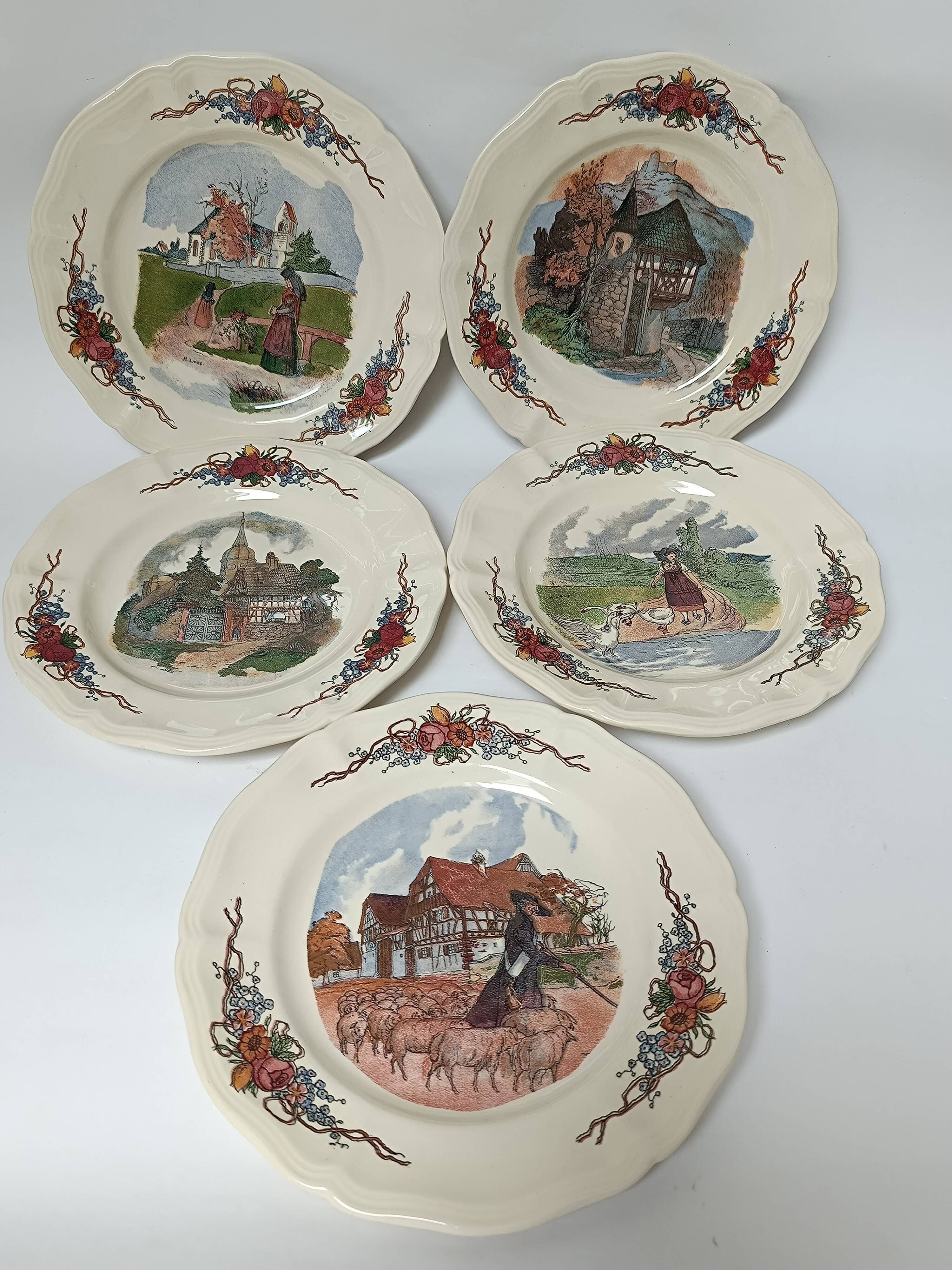 Assiettes à dessert Sarreguemines Obernai