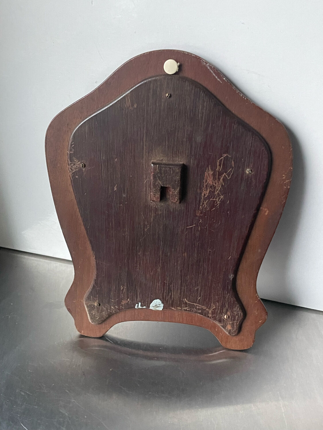 Antique  art nouveau mahogany wooden frame measurements 27.5 cm x 20 cm  convex glass