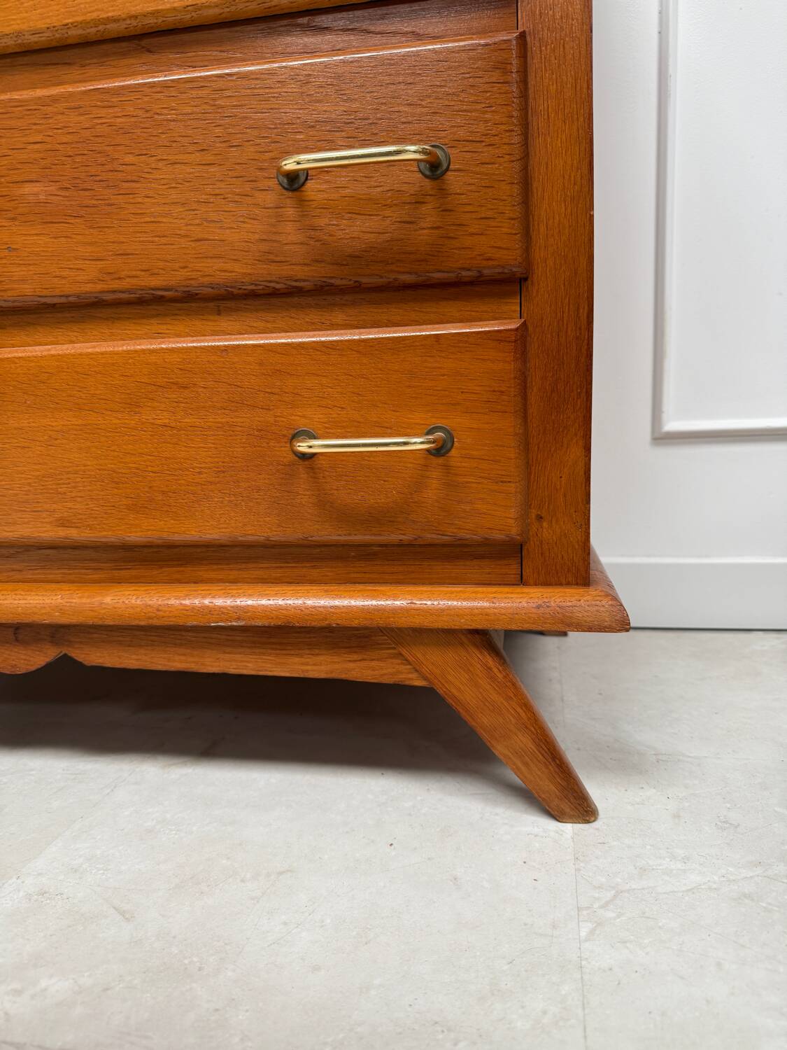 Vintage chest of drawers with compass feet
