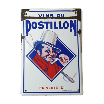 Enamelled plate wines of postillon