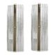 Modern Rectangular Murano Glass Wall Sconce Set with Chrome Finish