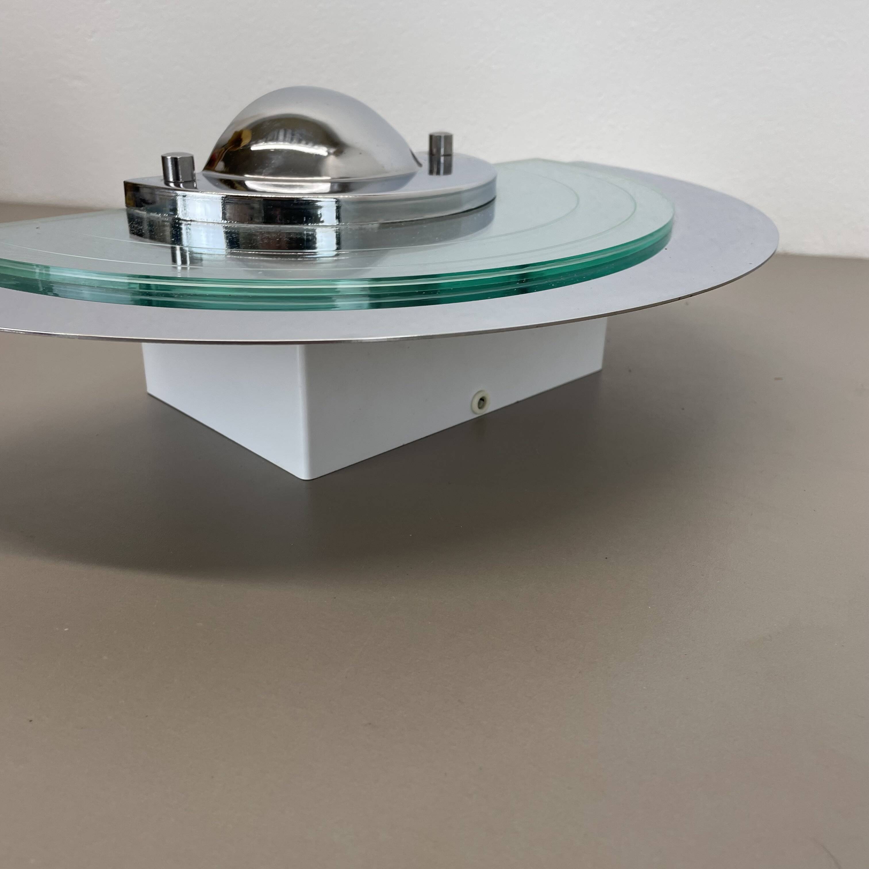 mirror glass post modern wall light by Hustadt Leuchten, 1980s