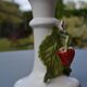 Strawberry earthenware candlestick