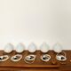 Opaline and Teak Chandelier by Uno and Östen Kristiansson